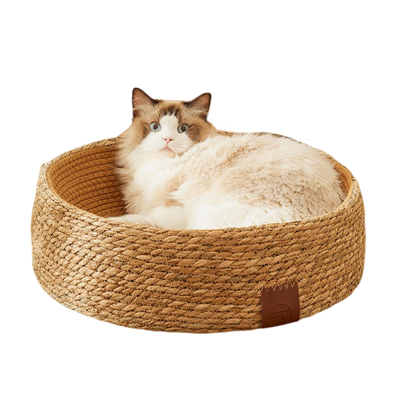 Amazon | 猫の巣、猫ベッドバスケット | 猫用ベッドバスケット籐織り猫
